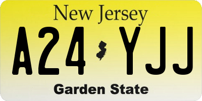 NJ license plate A24YJJ
