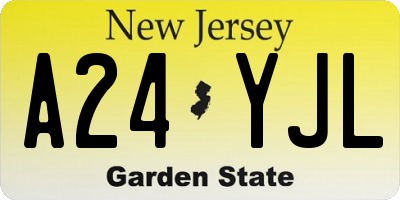 NJ license plate A24YJL