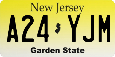 NJ license plate A24YJM