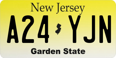 NJ license plate A24YJN