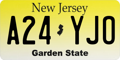 NJ license plate A24YJO