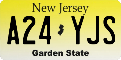 NJ license plate A24YJS