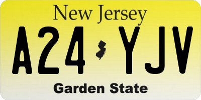 NJ license plate A24YJV