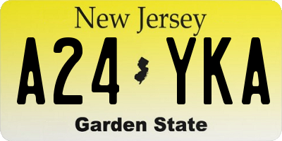 NJ license plate A24YKA