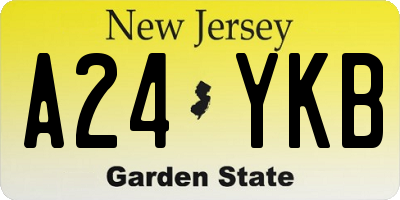 NJ license plate A24YKB