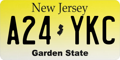 NJ license plate A24YKC