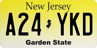 NJ license plate A24YKD