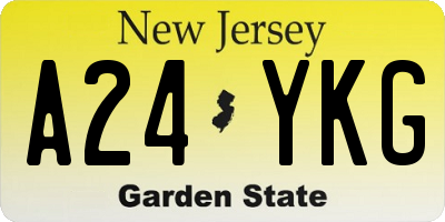 NJ license plate A24YKG