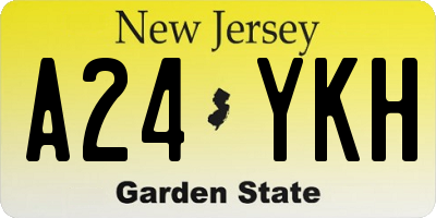 NJ license plate A24YKH