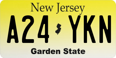 NJ license plate A24YKN