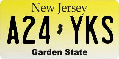 NJ license plate A24YKS