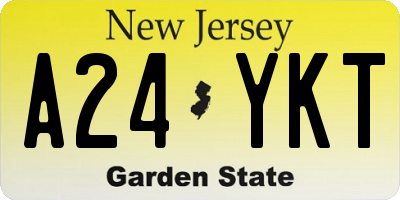 NJ license plate A24YKT