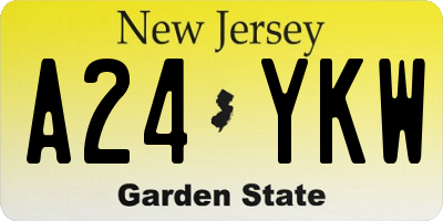 NJ license plate A24YKW