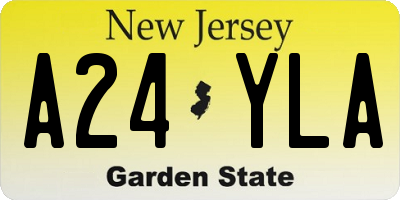 NJ license plate A24YLA