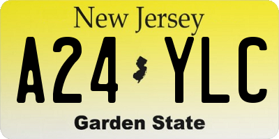NJ license plate A24YLC