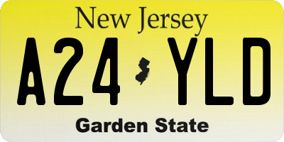 NJ license plate A24YLD