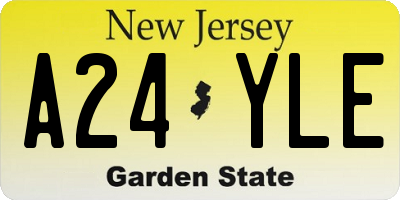 NJ license plate A24YLE