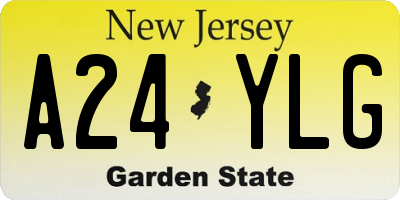 NJ license plate A24YLG
