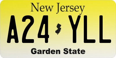NJ license plate A24YLL