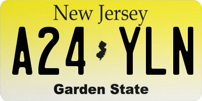 NJ license plate A24YLN