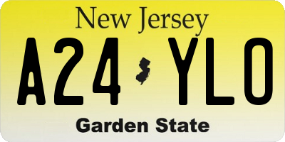 NJ license plate A24YLO