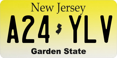 NJ license plate A24YLV