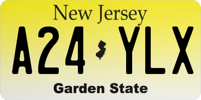 NJ license plate A24YLX