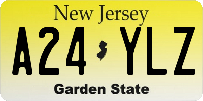 NJ license plate A24YLZ
