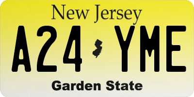 NJ license plate A24YME