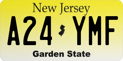 NJ license plate A24YMF