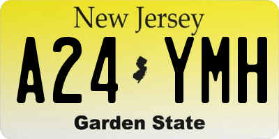 NJ license plate A24YMH