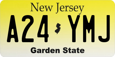 NJ license plate A24YMJ