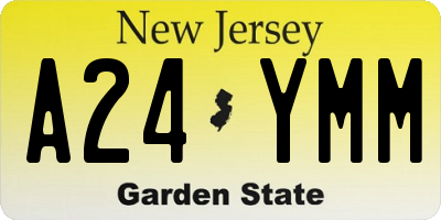 NJ license plate A24YMM