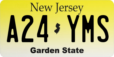 NJ license plate A24YMS