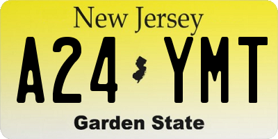NJ license plate A24YMT