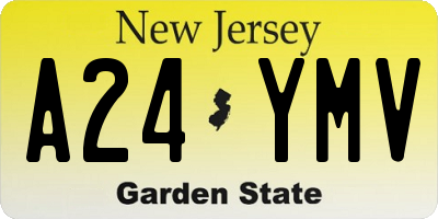 NJ license plate A24YMV