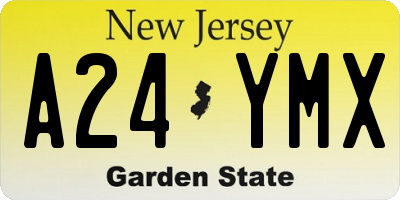 NJ license plate A24YMX
