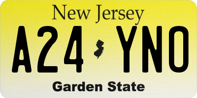 NJ license plate A24YNO