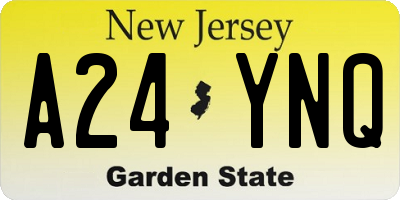 NJ license plate A24YNQ