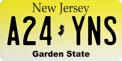 NJ license plate A24YNS