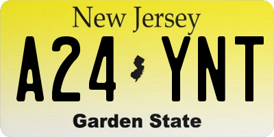 NJ license plate A24YNT