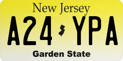 NJ license plate A24YPA