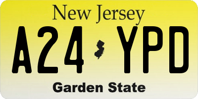 NJ license plate A24YPD