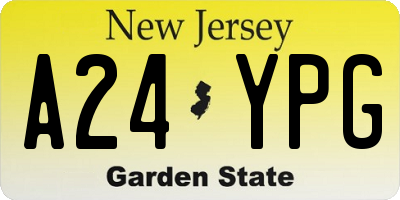 NJ license plate A24YPG