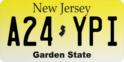 NJ license plate A24YPI