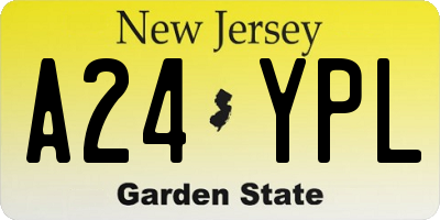 NJ license plate A24YPL