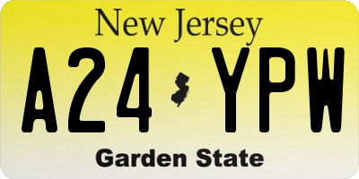 NJ license plate A24YPW