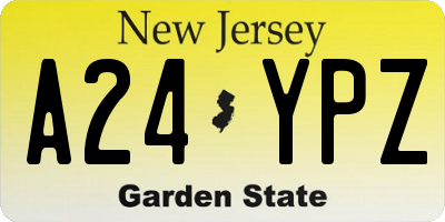 NJ license plate A24YPZ