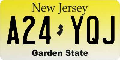 NJ license plate A24YQJ