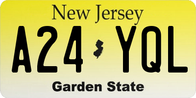 NJ license plate A24YQL